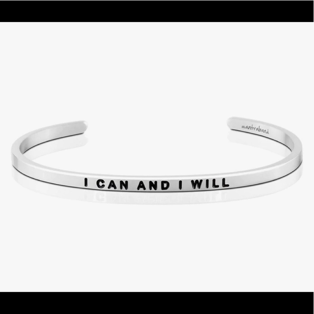 Mantraband Silver I Can And I Will Bracelet Adjustable